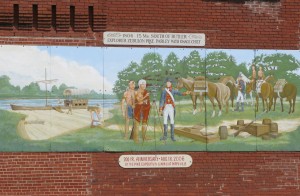 "Zebulon Pike Parley with Osage Chief" - mural by Dan Brewer, Butler, Missouri