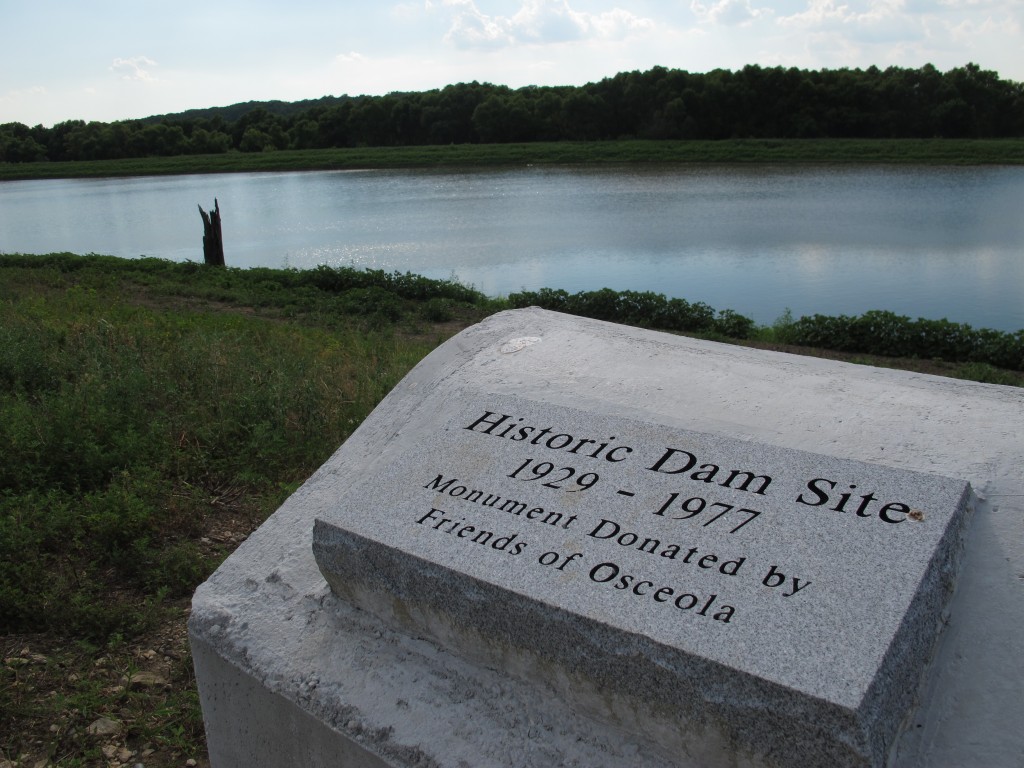 Monument to Osceola Dam on Osage River