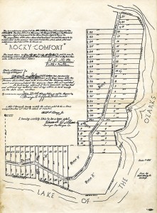 Surveyor's Plat of Rocky Comfort at Lake of the Ozarks, 1937